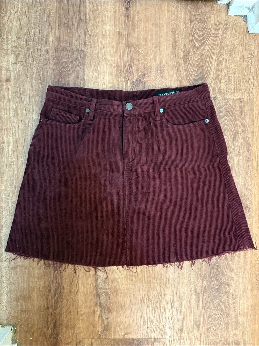 Blank NYC Corduroy A-Line Mini Skirt in Burgundy Size 29